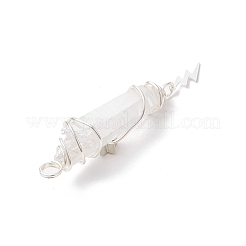 3 pieza de 3 estilos de colgantes envueltos en alambre de cobre puntiagudo de cristal de cuarzo natural galvanizado&nbsp;PALLOY-JF03767-06