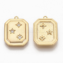 Pendentifs en laiton zircon cubique transparent&nbsp;ZIRC-Q021-029G-NF