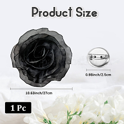 1 Stück Blumenbrosche aus Polyester&nbsp;JEWB-CN0001-08B