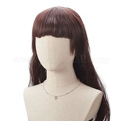 Collana con pendente a cuore in zirconi cubici trasparenti con catene di perline di quarzo rosa naturale da donna&nbsp;NJEW-JN04271-02