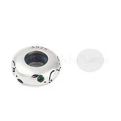 925 perline europee in argento sterling con zirconi cubici colorati&nbsp;STER-R005-01AS-02