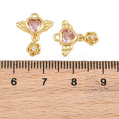 Pendentifs avec zircon cubiques à micro-pavés en laiton&nbsp;CU-CBA7392-09G-02