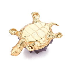 Figuritas de tortuga con racimo de amatista natural y aleación de zinc&nbsp;G-Q615-01B