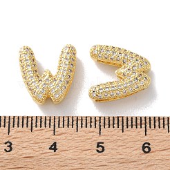 Placage en rack laiton micro pave breloques à glissière en zircone cubique&nbsp;KK-C084-34G-W