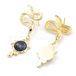 Boucles d'oreilles en laiton à oeil plaqué en rack&nbsp;EJEW-C108-07G-05