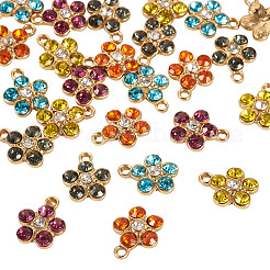 25 Stück 5-Farben-Legierung mit Strass-Anhängern&nbsp;FIND-TA0009-29