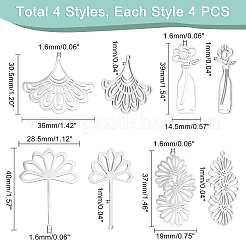 16 pz 4 pendenti in acciaio inossidabile stile 201&nbsp;STAS-DC0006-35