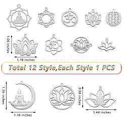 12 pendentif en acier inoxydable de style 201&nbsp;STAS-SZ0002-48P