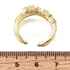 Bagues manchette en laiton micro pavé de zircons cubiques émaillés pour femmes&nbsp;CU-CBAE7DF-13G-02