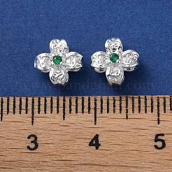 Messing Micro Pave Limettengrüne Zirkonia Perlen&nbsp;KK-P256-11S