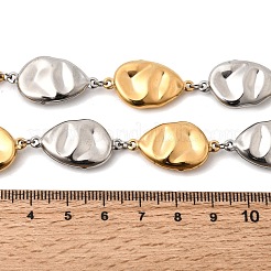 Collane con catena a maglie piatte a goccia in acciaio chirurgico inossidabile 316l bicolore&nbsp;NJEW-D297-03GP