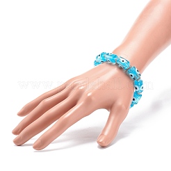 Colonna a lume fatta a mano con bracciale elasticizzato con perline malocchio per donna&nbsp;BJEW-JB08687
