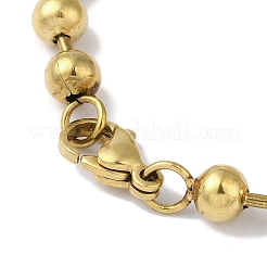 IP-Beschichtung (IP) 304 Edelstahlperlen Kugelkettenarmbänder für Frauen&nbsp;BJEW-B092-02A-G