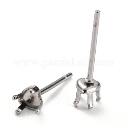 Montature per orecchini a bottone in acciaio inossidabile 304 anti-ossidazione&nbsp;STAS-B004-08P-D