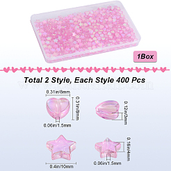 800 Stück 2 Stile umweltfreundliche transparente Acrylperlen&nbsp;TACR-SP0001-01C