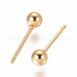 Ohrstecker mit Kugeln aus Edelstahl 304&nbsp;EJEW-F237-01B-G