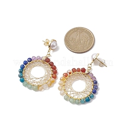 Chakra-Ohrstecker mit Edelsteinen&nbsp;EJEW-TA00483