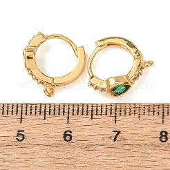 Herzförmige Huggie-Creolen aus Messing mit Zirkonia-Pavé&nbsp;KK-D259-13A-G