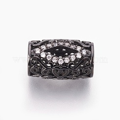 Messing Mikro ebnen Zirkonia European Beads&nbsp;ZIRC-E153-15-NR