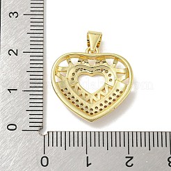 Porte micro ouvrent pendentifs zircone cubique en laiton de placage&nbsp;KK-F869-04G