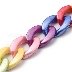 Catena per cordoli in acrilico opaco perlato per portachiavi fai da te&nbsp;HJEW-JM00400-04