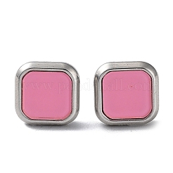 6 paire de boucles d'oreilles carrées en acrylique de 2 couleurs&nbsp;EJEW-A024-03A