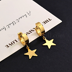 Pendientes de aro con estrella de acero inoxidable&nbsp;TM6235