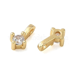 Messingpflaster klare Zirkonia Charms&nbsp;CU-CBA9FFD-11G-04
