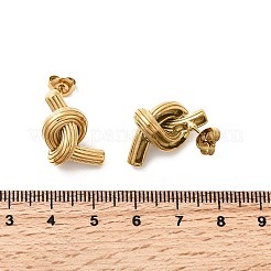 Pendientes de botón con nudo de acero inoxidable 304&nbsp;EJEW-K268-45G