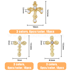 54 Stück Strass-Cabochons in 9 Stilen aus Zinklegierung&nbsp;MRMJ-HY0001-20