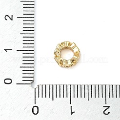 Messing Micro Pave klare Zirkonia europäische Perlen&nbsp;ZIRC-I356-28G