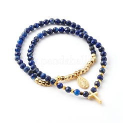 Natürliche gemischte Edelstein-Stretch-Charm-Armbänder-Sets&nbsp;BJEW-JB06252