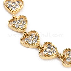 Braccialetti a maglie in ottone con micro pavé di zirconi cubici da donna&nbsp;BJEW-U013-01G-01