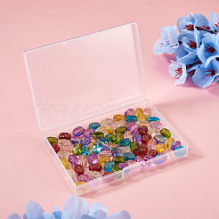96 pz 8 colori fili di perle di vetro trasparenti&nbsp;GLAA-CW0001-04