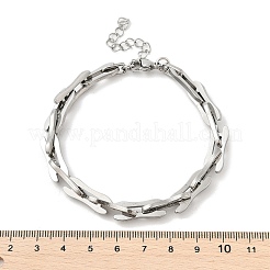 Rechteckige Gliederkettenarmbänder aus 304 Edelstahl für Männer und Frauen&nbsp;BJEW-D042-46P