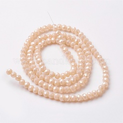 Chapelets de perles en verre électroplaqué&nbsp;EGLA-F124-FR-A02