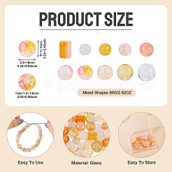 80g transparente Glasperlen&nbsp;DGLA-TA0001-47K