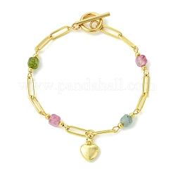 Armband mit Herzanhänger aus Messing&nbsp;BJEW-JB14257