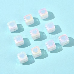 10 perles en émail acrylique opaque&nbsp;ACRC-FS0001-02C