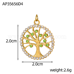 Pendentifs en acier inoxydable 304 micro pavés de zircones cubiques&nbsp;STAS-OY005-96G