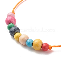 Bracelets de perles rondes en bois naturel&nbsp;BJEW-JB08566