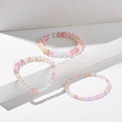 Ensemble de bracelets extensibles de perles rondes en verre craquelé étincelant&nbsp;BJEW-JB07189