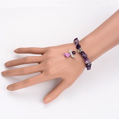 Natürlichen Amethyst Kinder Armbänder&nbsp;BJEW-JB02062-04