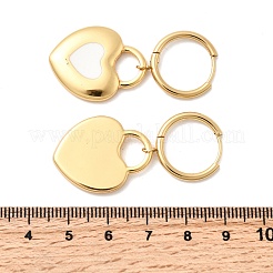 Pendientes de aro con forma de corazón de acero inoxidable 304&nbsp;EJEW-P329-04G