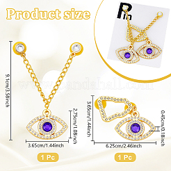 Chaîne de capuchon en alliage de strass pour les yeux&nbsp;HJEW-WH0042-150G-01