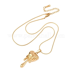 Collar de cadena de serpiente con colgante de corazón derretido de acero inoxidable 304 para mujer&nbsp;NJEW-F354-09G