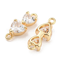 Verbindungsanhänger mit durchsichtigem Zirkonia-Pavé aus Messing&nbsp;KK-Q789-07G