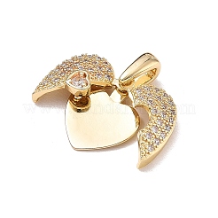Colgantes divididos de circonita cúbica transparente micro pavé de latón&nbsp;CU-CBA3371-02G