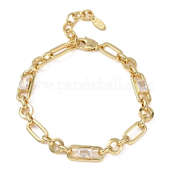 Armbänder aus Messing mit Ring- und Büroklammer-Motiv&nbsp;BJEW-D458-04G-02