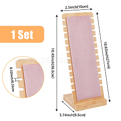 Espositori per collane con retro inclinato in legno staccabili&nbsp;NDIS-WH0010-16